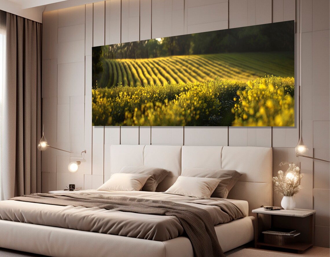 Rapeseed Field Painting Art Print, Agricultural Decor - Image 2