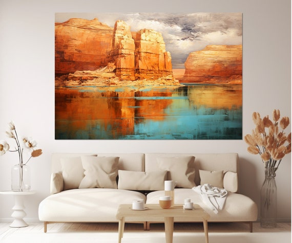 Lake Powell Painting Print Lake Powell Wall Art Lake Powell Poster Glen Canyon Art Framed And Ready To Hang