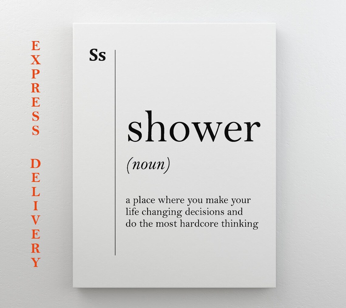 Shower Funny Definition Print Bathroom Gift for Deep Thinkers Home - Image 4