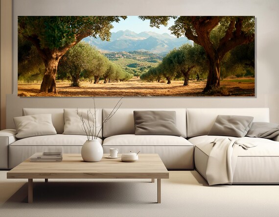Mesmerizing Olive Grove Painting Print Olive Trees In Morocco Wall Art Panoramic Atlas Mountains Landscape Framed Ready To Hang