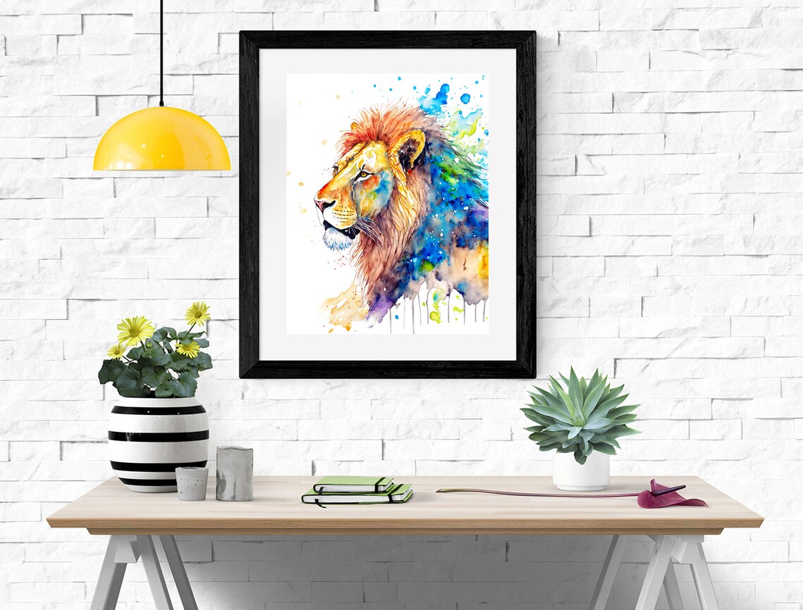 Watercolor Lion Art Print for Nursery Decor - Image 2