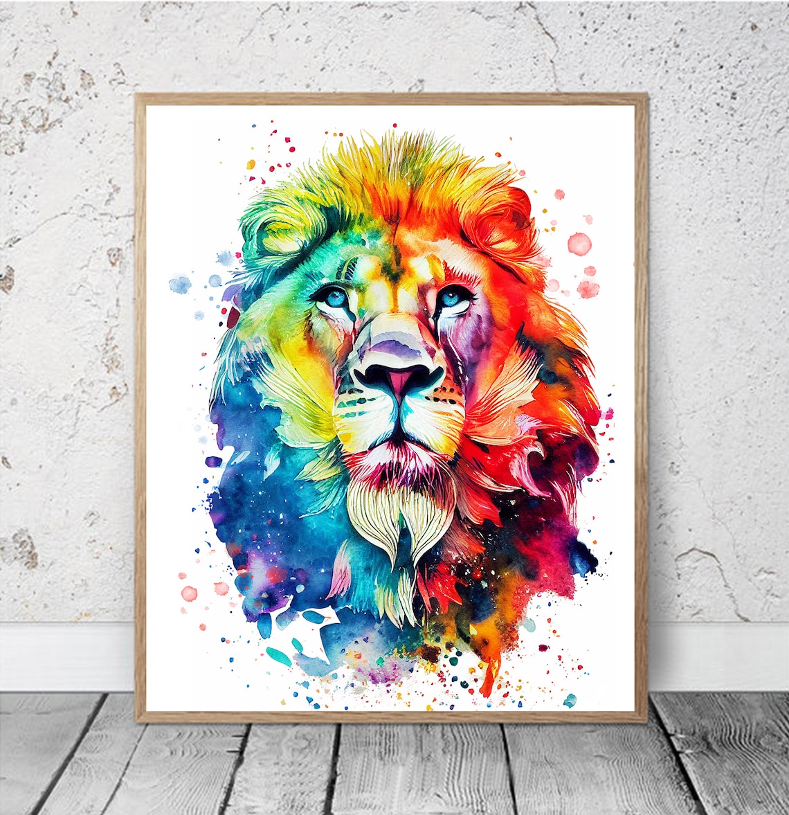 Watercolor Lion Art Print, Safari Nursery Decor