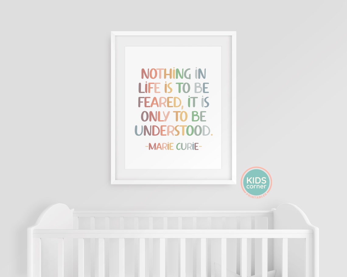 Nothing Is To Be Feared Marie Curie Quote Science Classroom Poster - Image 2