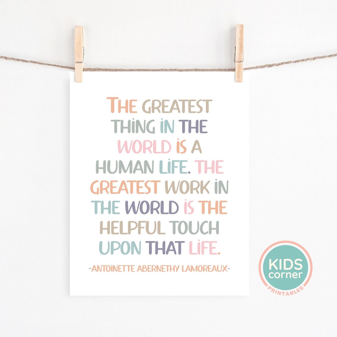 Antoinette Abernethy Lamoreaux Helpful Touch Kindness Quote Poster - Image 3
