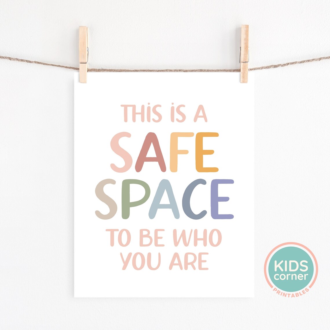 Safe Space Quote Art Print, Boho Message Art - Image 2
