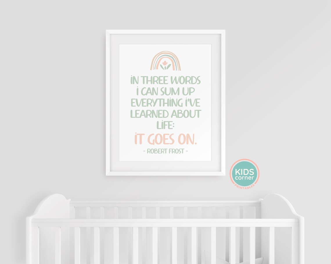 Robert Frost Quote Kids Playroom Art Print - Image 3