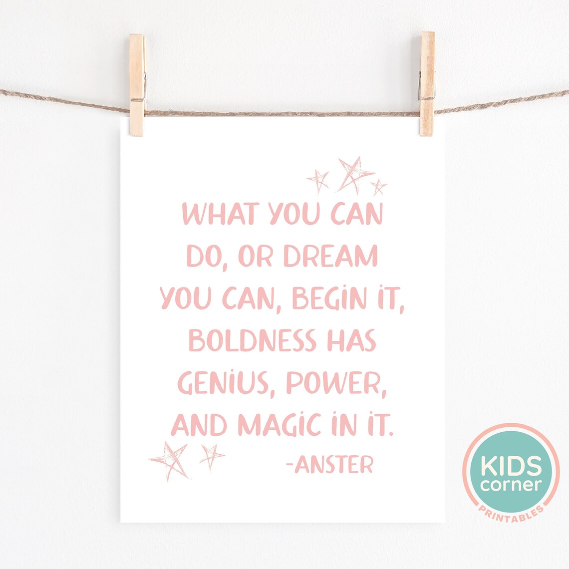 Boldness Has Genius Power and Magic Inspiring Quote Poster for Dreamers - Image 2