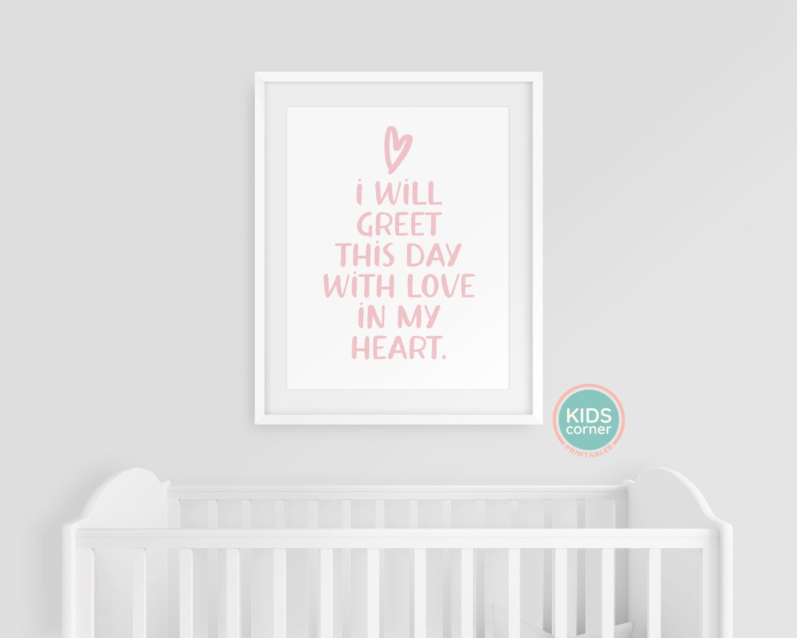 I Will Greet This Day With Love in My Heart Affirmation Poster - Image 3