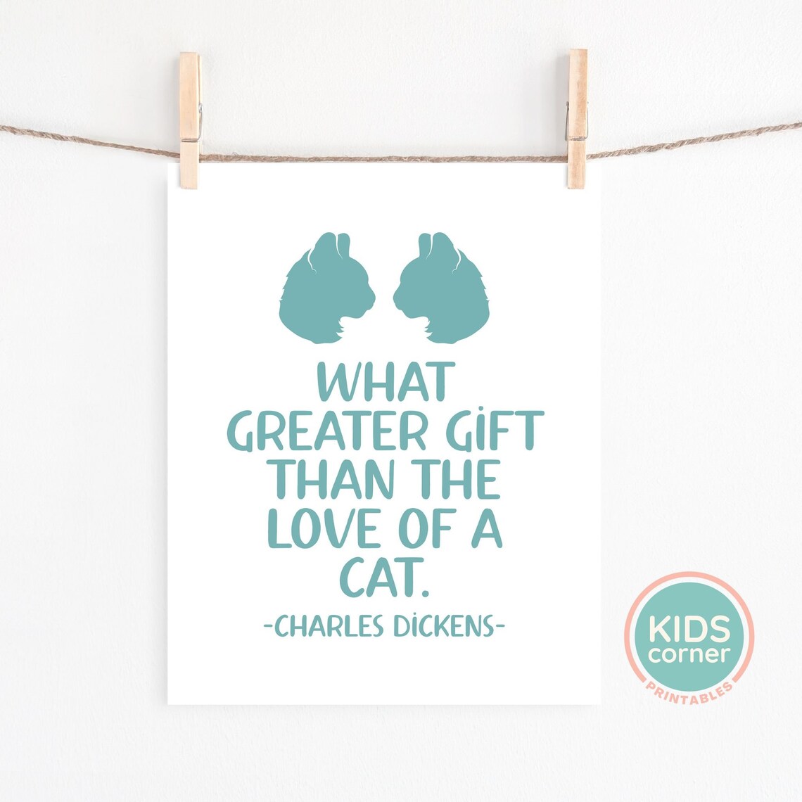 What Greater Gift Than The Love Of A Cat Charles Dickens Print - Image 3