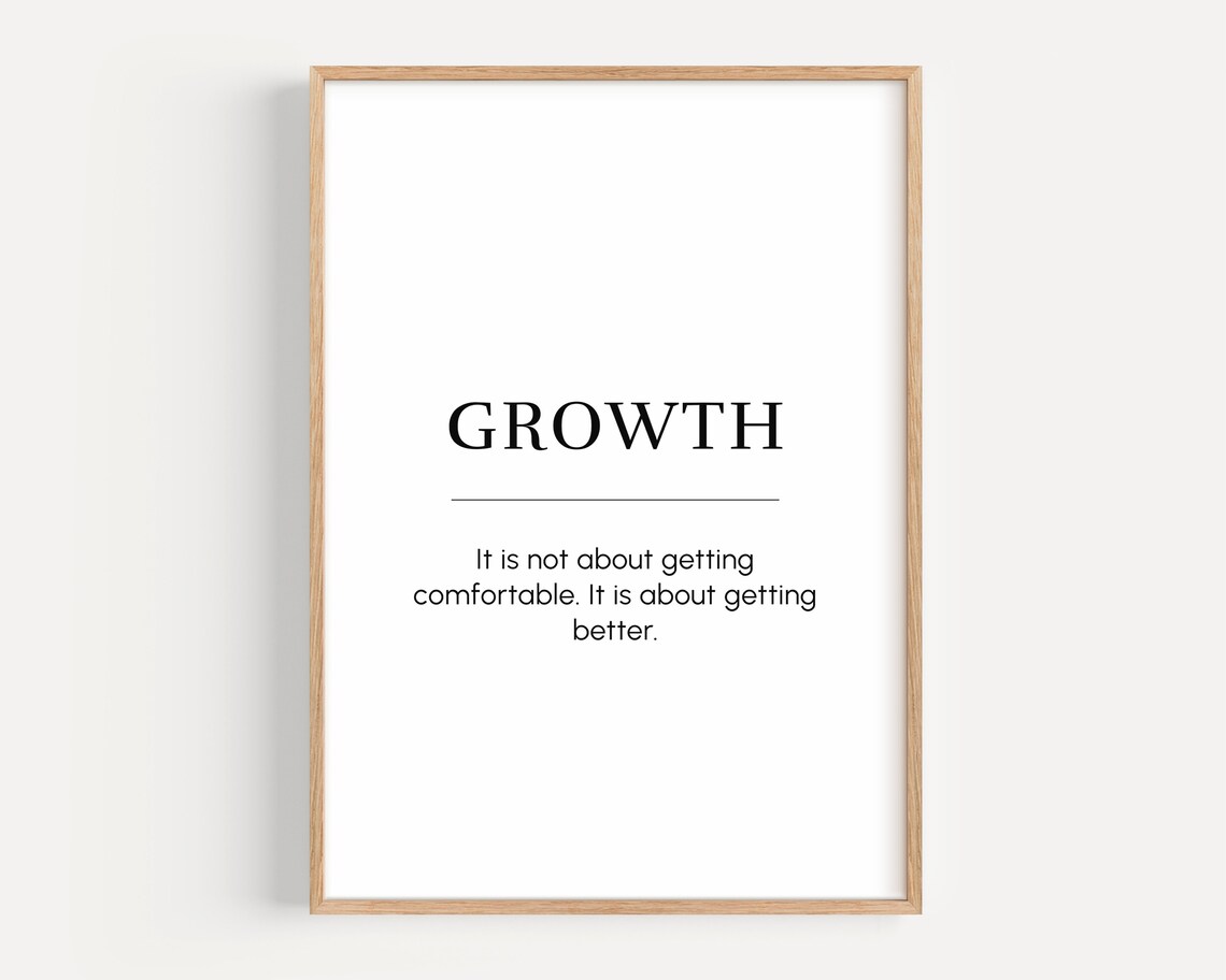 Growth Quote Motivational Wall Art Positive Mindset Print Inspiration Gift For Entrepreneur Office Decor Personal Development