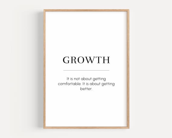 Growth Quote Motivational Wall Art Positive Mindset Print Inspiration Gift For Entrepreneur Office Decor Personal Development