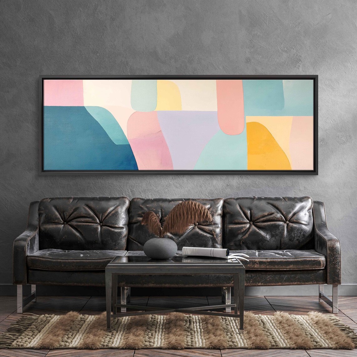 Charming Abstract Shapes, Minimalist Style Art Print
