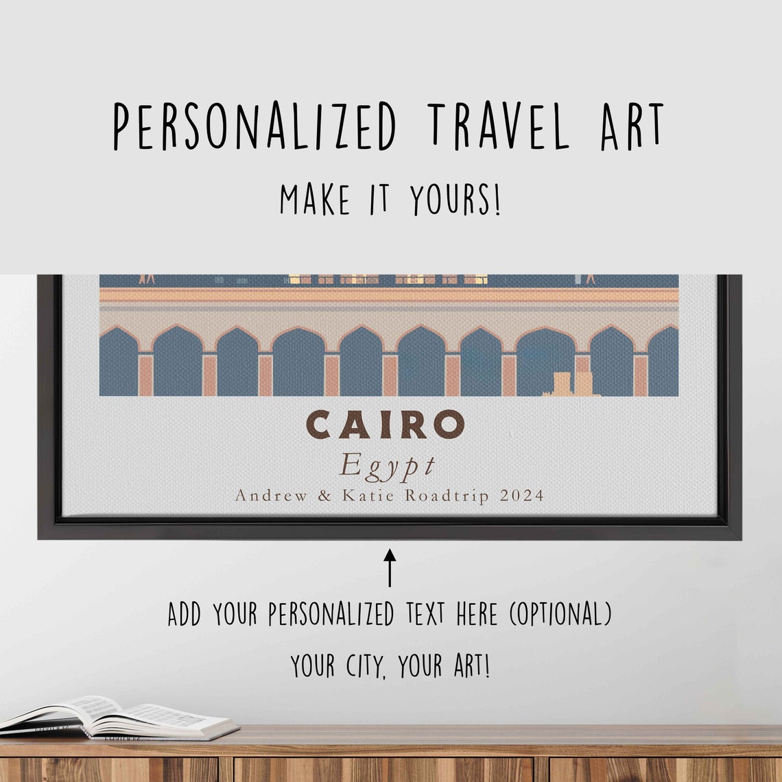 Cairo Egypt Pyramids Mosques Nile Sunset Minimalist Travel Poster - Image 4