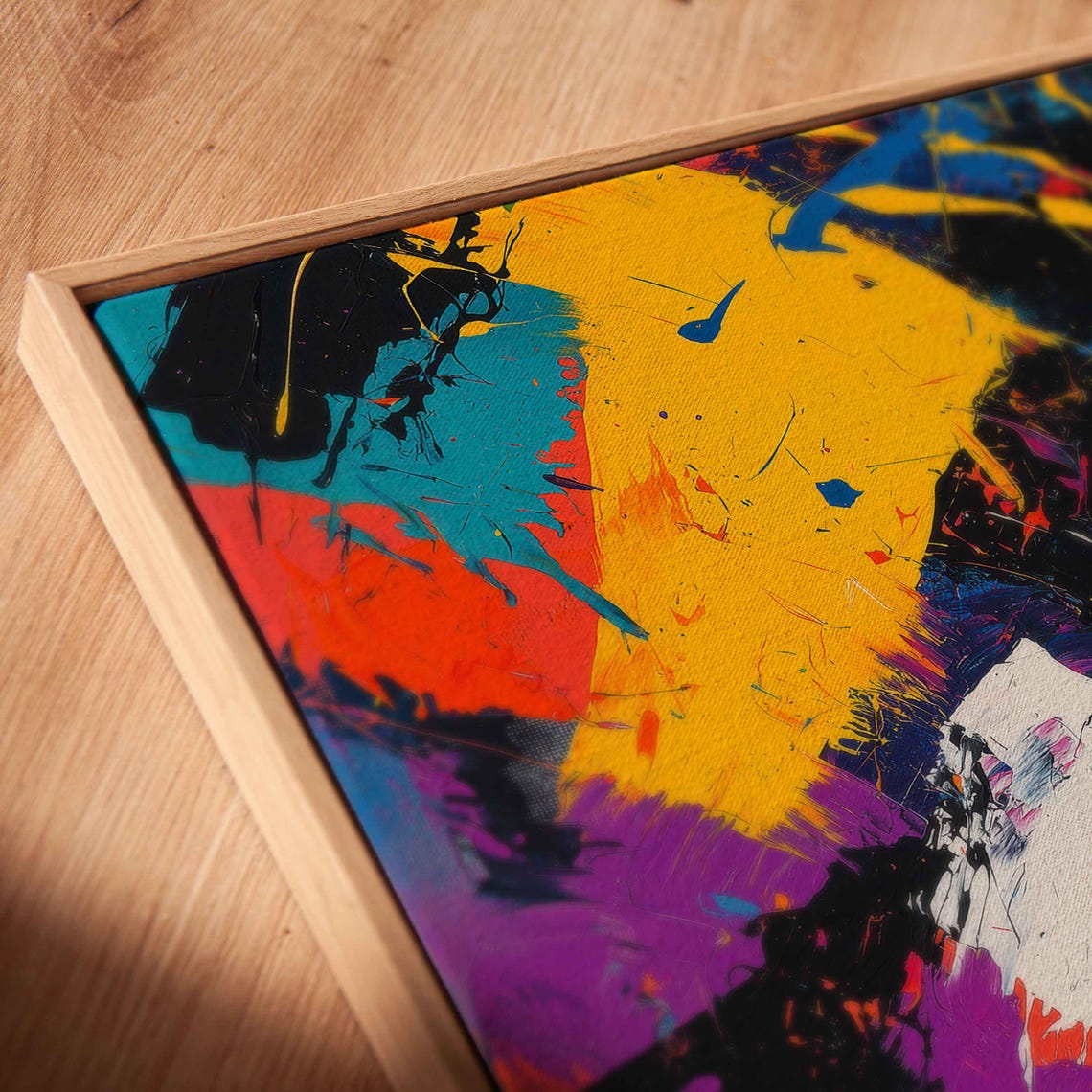 Bold Abstract Paint Splatter With Vivid Neon Colors Art Poster - Image 2