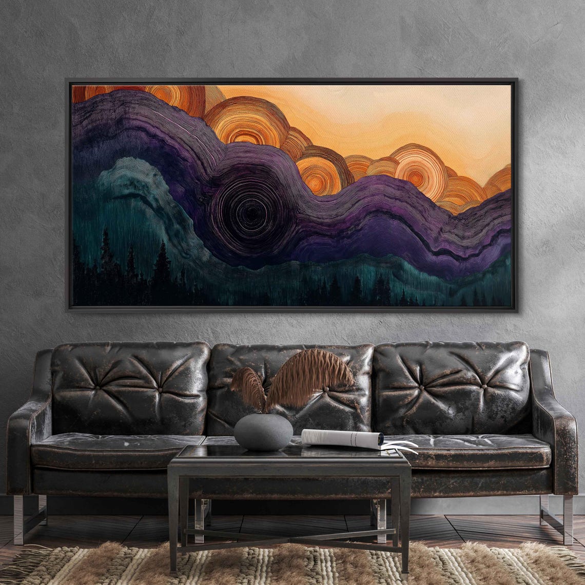 Tree Rings Gradient Layers Abstract Nature Landscape Art Poster