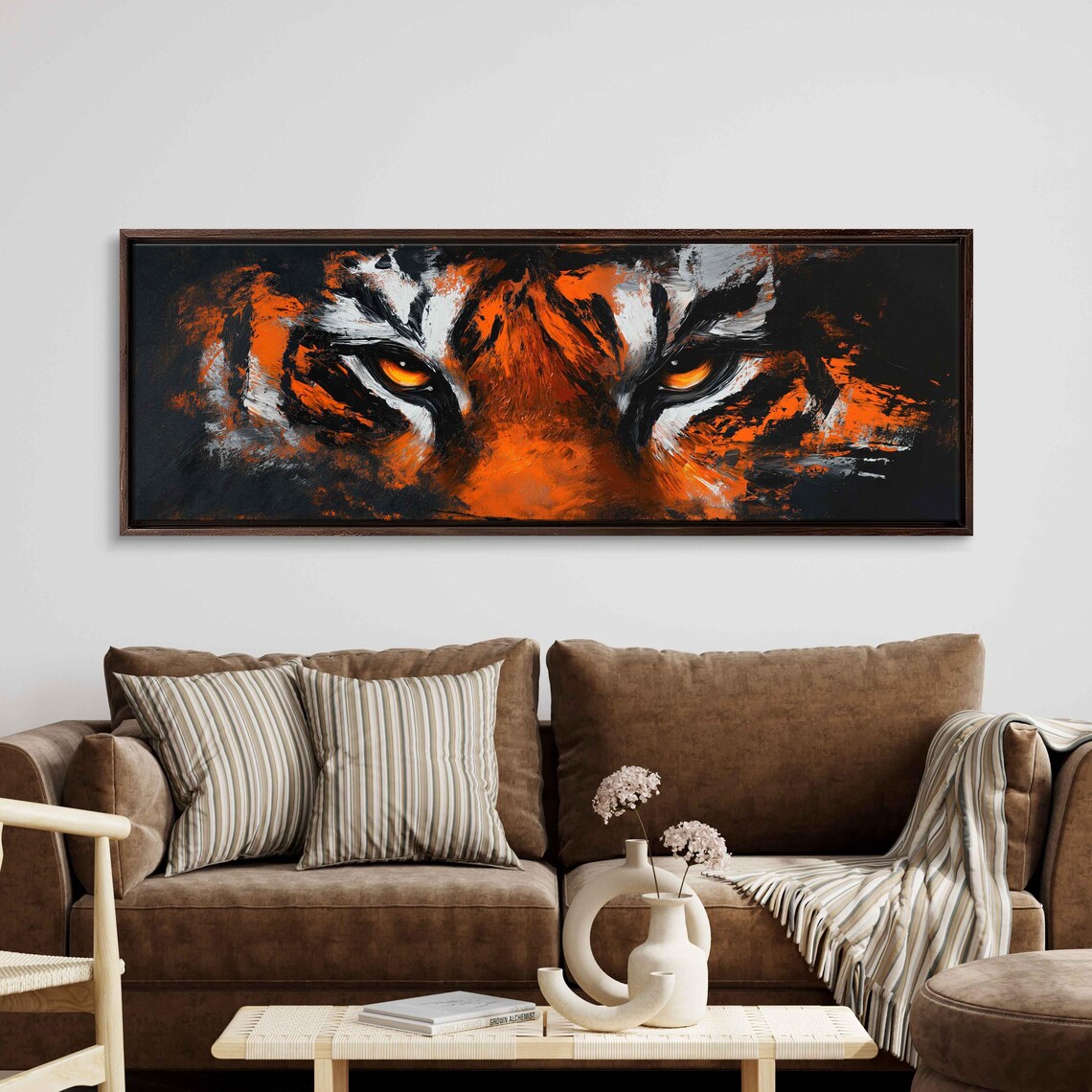 Majestic Tiger Eyes Close Up Fierce Amber Gaze Dramatic Wildlife Art Poster