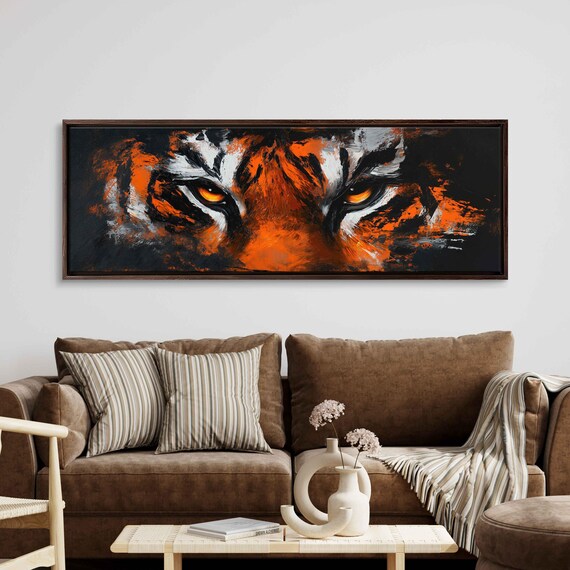 Majestic Tiger Eyes Close Up Fierce Amber Gaze Dramatic Wildlife Art Poster