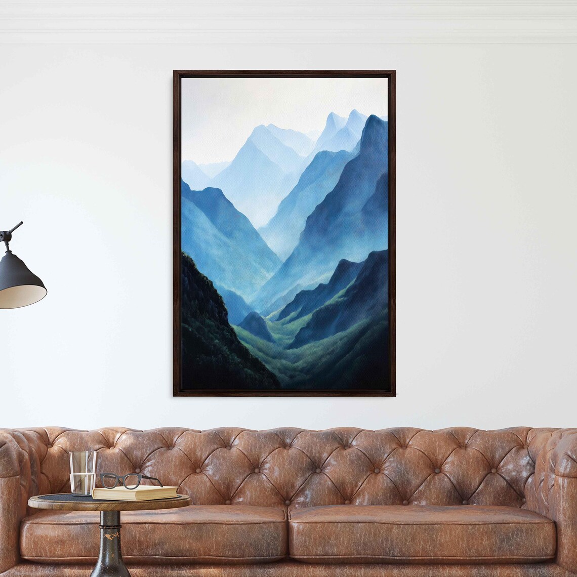 Andes Mountains Painting Wall Art Print Lush Valleys Dramatic Blue Green Hues - Image 3