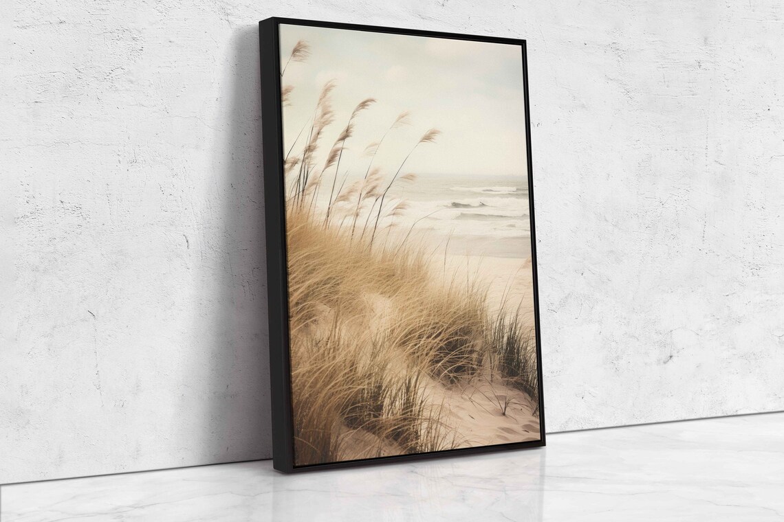 Sea Oats in Wind, Beach House Coastal Art Print - Image 4