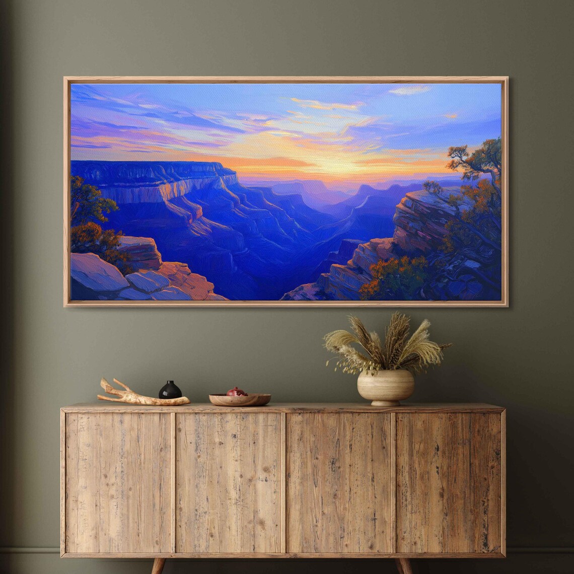 Sunset Overlook Art Print, Serene Nature Scene
