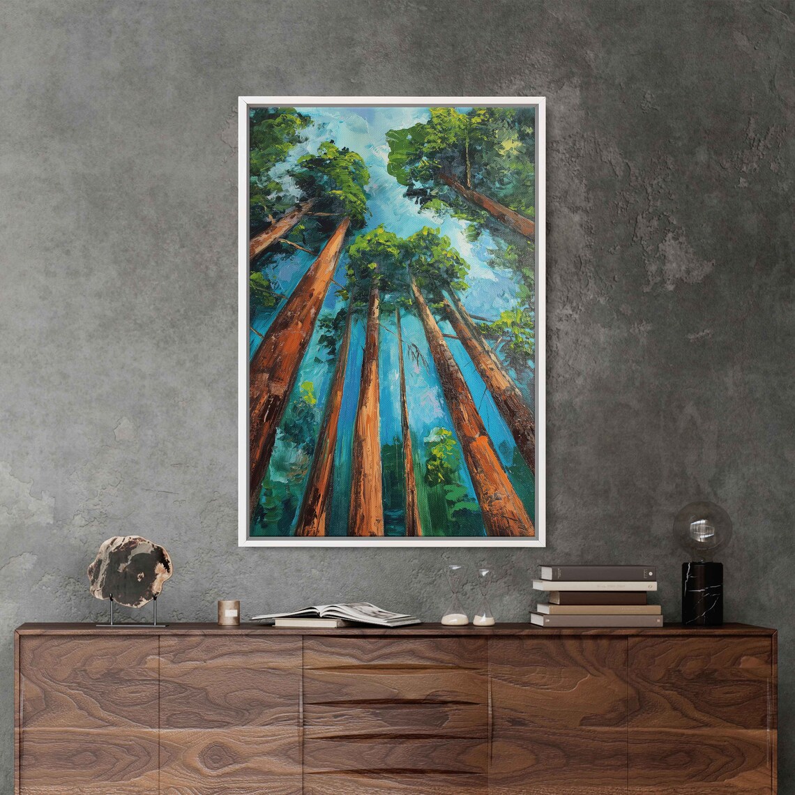 Acrylic Redwood Forest Wall Art Print Gift For Nature Lover Towering Trees Serene Outdoors Ready To Hang - Image 3