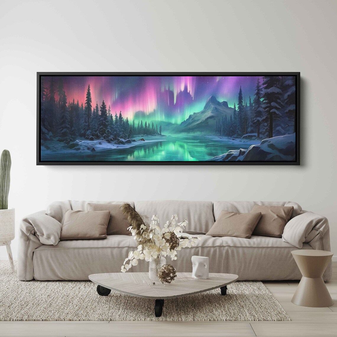 Northern Lights Landscape Art Print, Aurora Borealis - Image 3