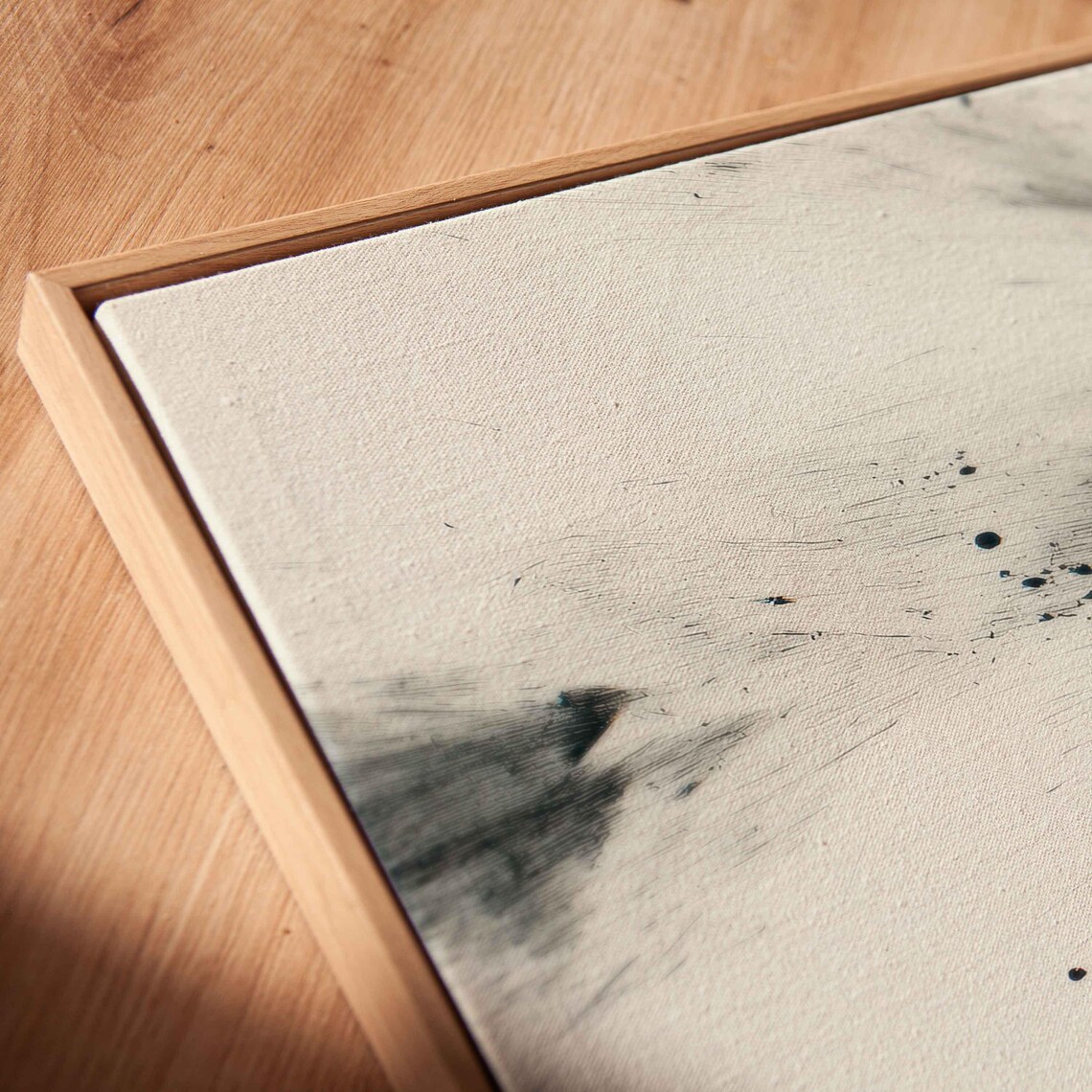 Lion Face Emerging from Bold Black Ink Splash on White Panoramic Wall Art Poster - Image 2