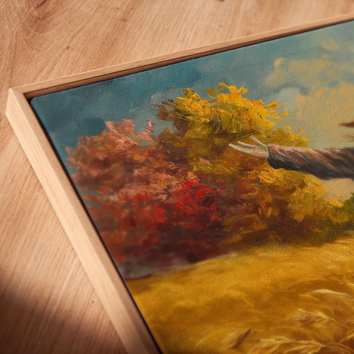 Scarecrow Standing In Golden Wheat Field Autumn Harvest Poster - Image 2