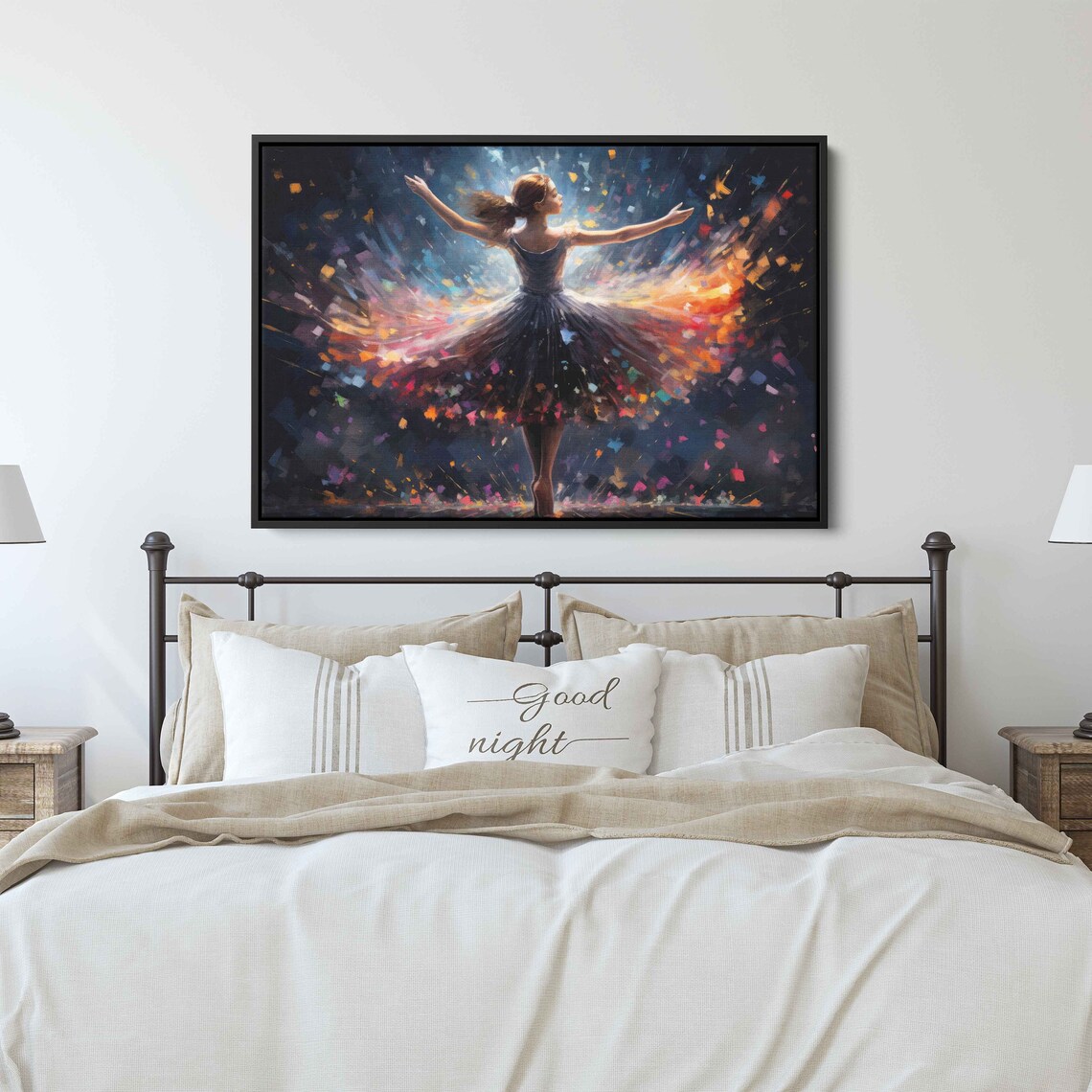 Colorful Ballerina Dancer Paint Splash Tutu Dynamic Movement Art Poster
