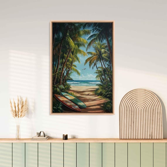 Serene Beach Scene With Surfboards
