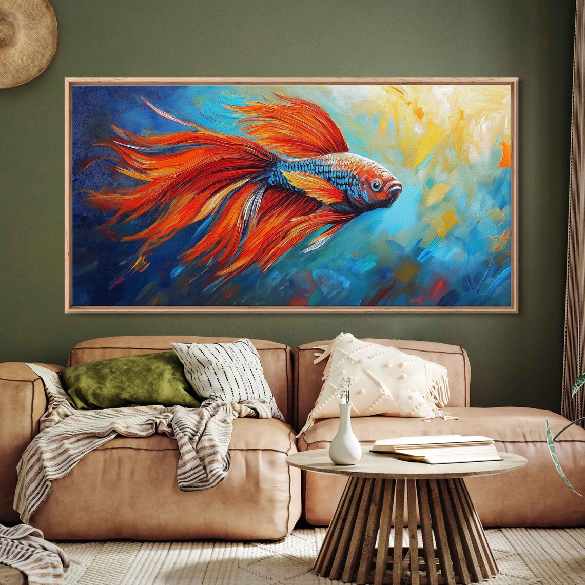 Betta Fish, Expressive Colors Dynamic Brushwork
