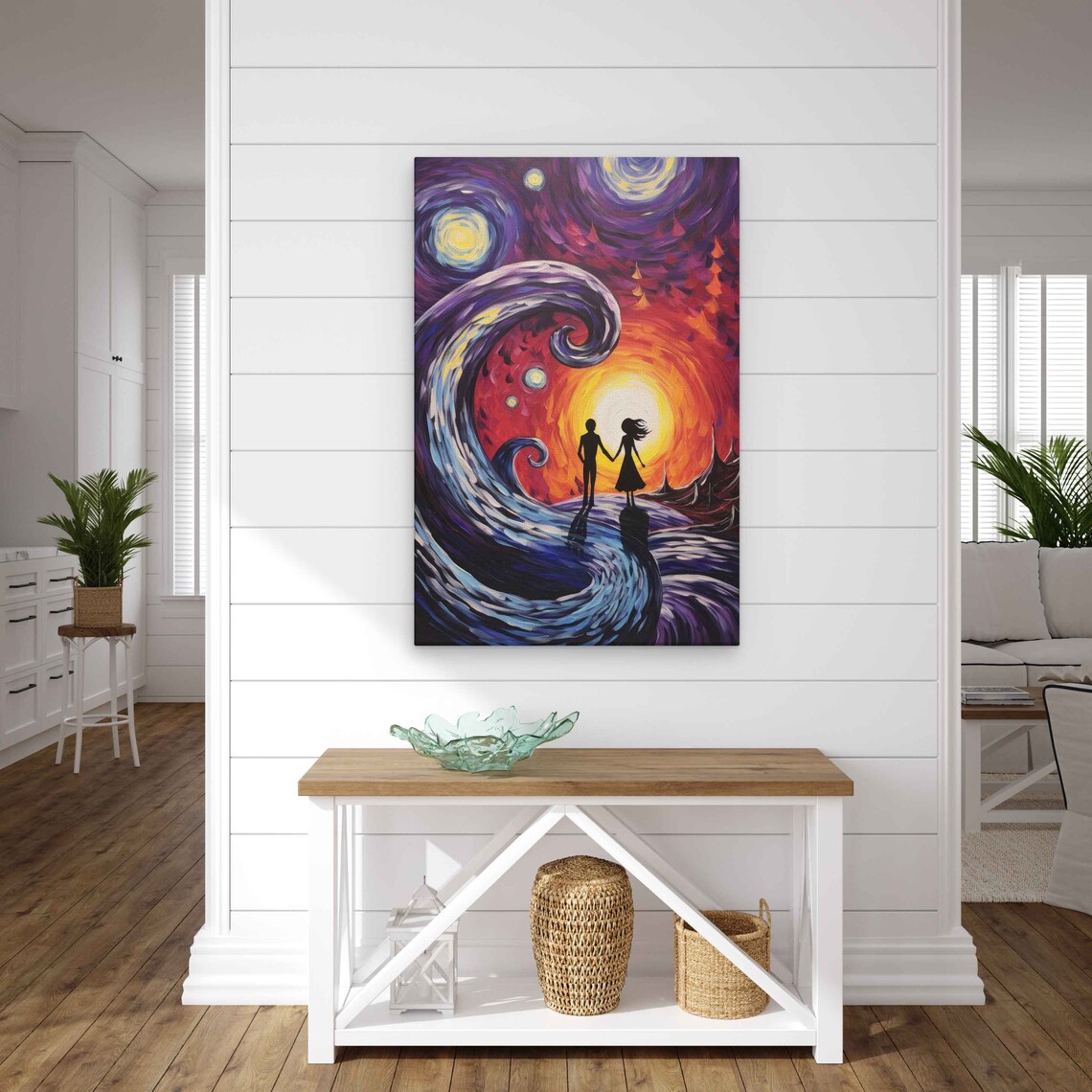 Halloween Palette Knife Painting, Holiday Decor Art Print - Image 3