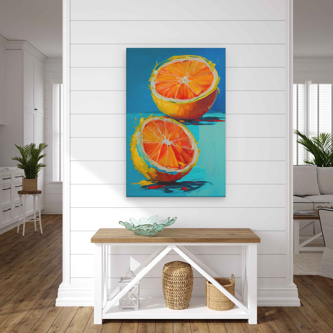 Sliced Orange Minimalist Oil Painting Art Print - Image 2
