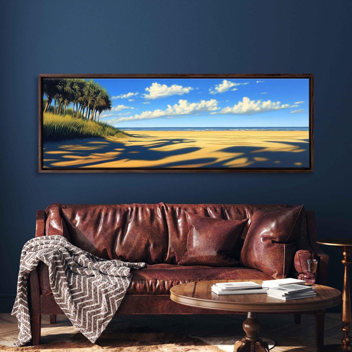 Stunning Kiawah Island Landscape Wall Art Print Palm Shadows Golden Sands Ocean View - Image 3