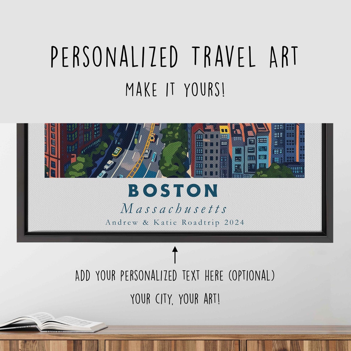 Boston Massachusetts Aerial Harbor Skyline Daytime River View Poster - Image 4