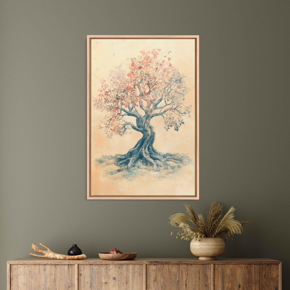 Tree Of Life Soft Earthy Pastel Vintage Style Botanical Art Poster