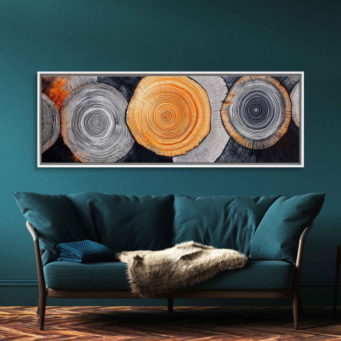Colorful Tree Rings Wall Art Print Vibrant And Black And White Contrast