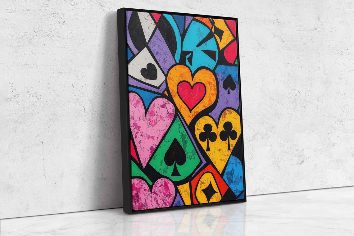 Pop Art Playing Card Suits Art Print, Man Cave Decor - Image 4