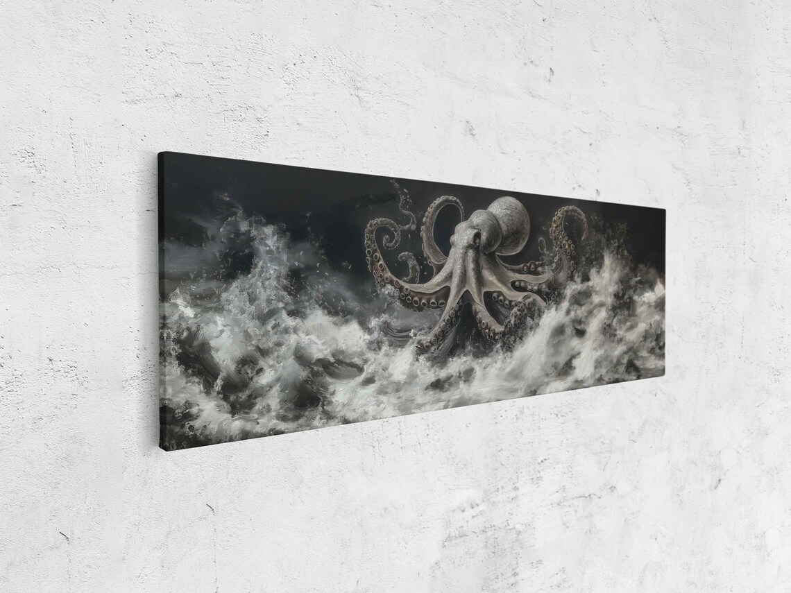 Giant Octopus Reaching From The Sea, Ocean Scene - Image 4