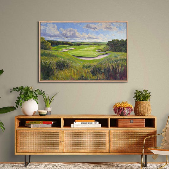 Shinnecock Hills Golf Course Wall Art Print Lush Fairways Gift For Golfer Golfing Green Ready To Hang