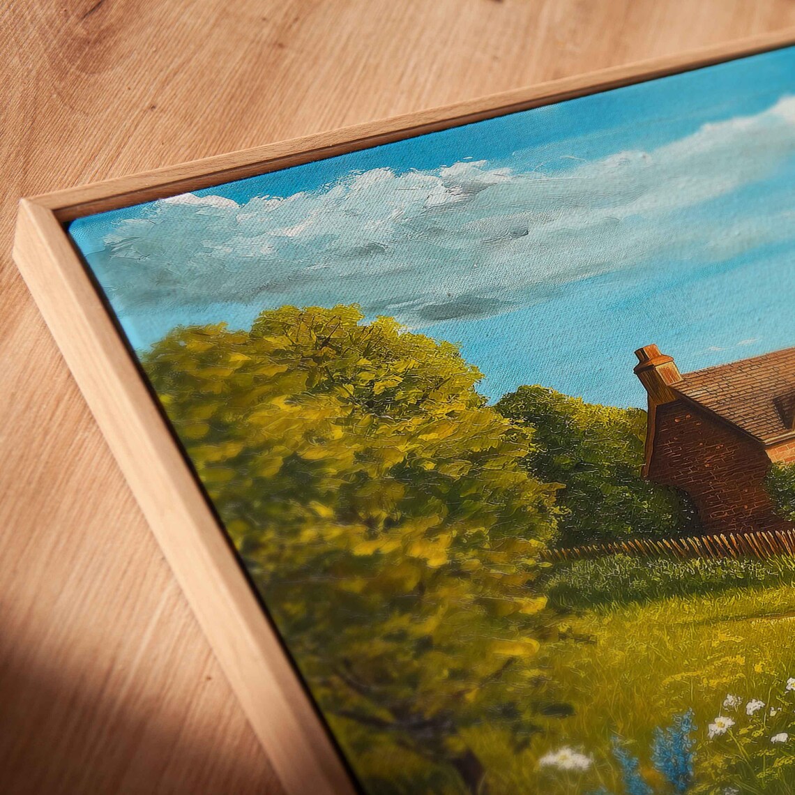 Tea House Amid Rolling Hills Wall Art Print Airy English Countryside Scene - Image 2
