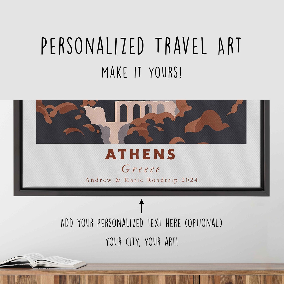 Athens Greece Acropolis Parthenon Sunset Old Town Travel Poster - Image 4