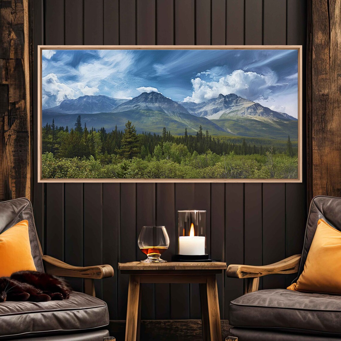 Icefields Parkway Canada National Park Arylic Wall Art Print Mountain Range Lush Forest Gift For Naturalist Ready To Hang - Image 2