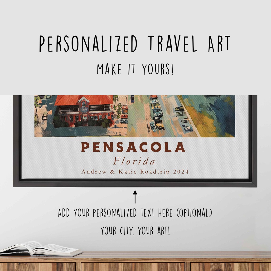 Pensacola Florida Acrylic Painting Travel Poster - Image 4