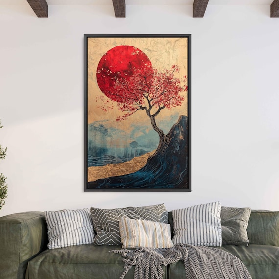 Nebula Tree Magic Art Print, Gold Leaf Accents
