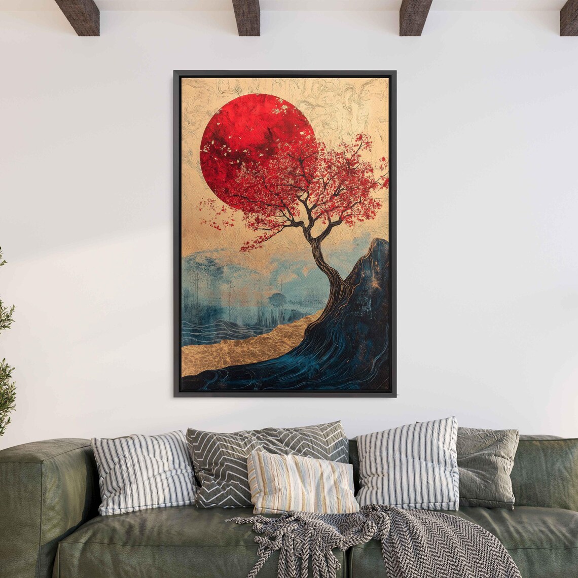 Nebula Tree Magic Art Print, Gold Leaf Accents