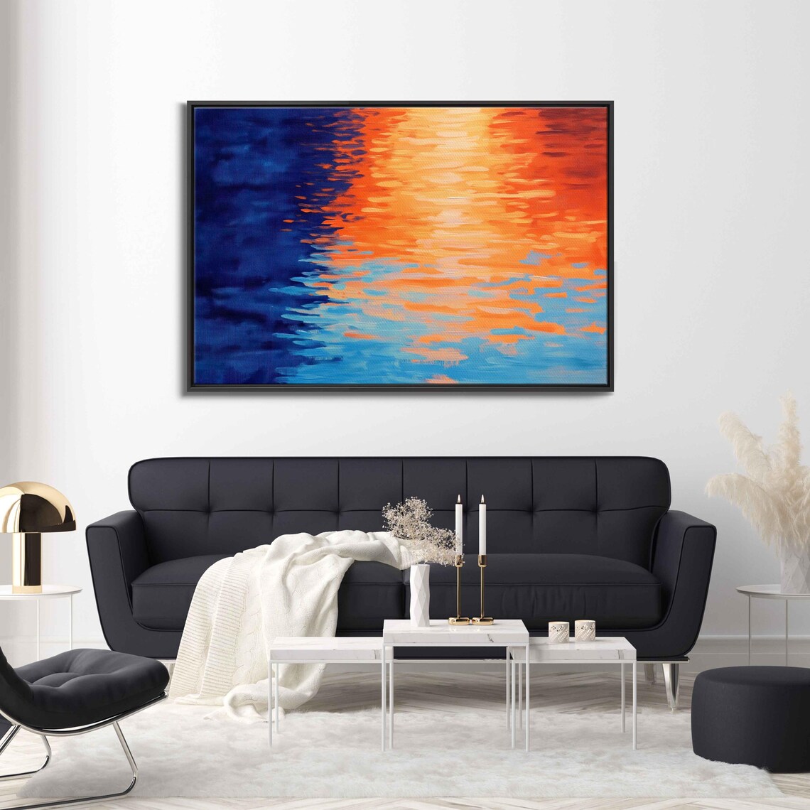 Serene Ocean Sunset Art Print, Coastal Waters - Image 3