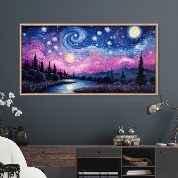 Starry Night Van Gogh-Inspired Impressionist Art Print