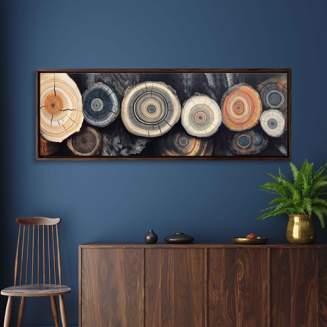 Tree Rings, Colorful and Black White Juxtaposition - Image 3
