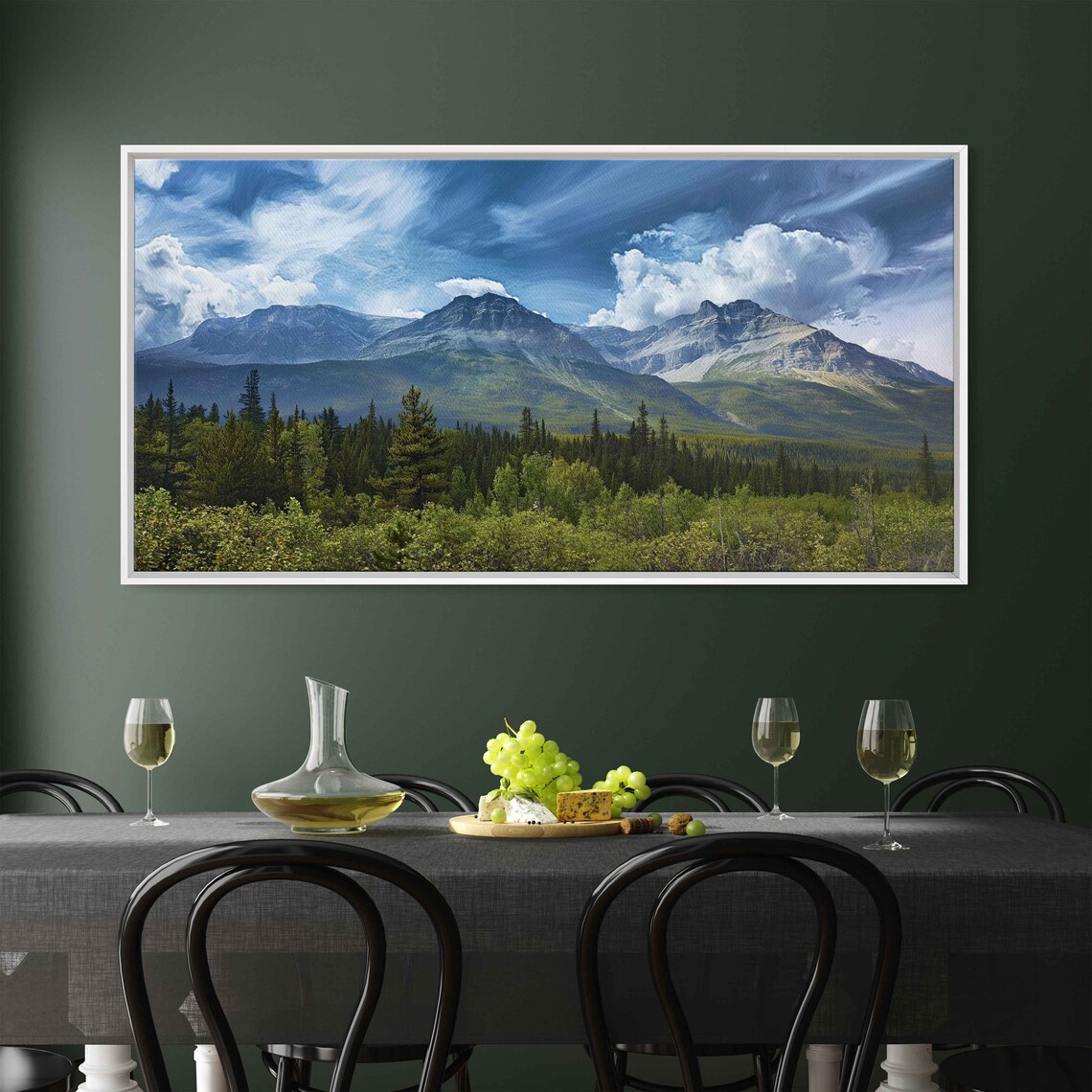 Icefields Parkway Canada National Park Arylic Wall Art Print Mountain Range Lush Forest Gift For Naturalist Ready To Hang